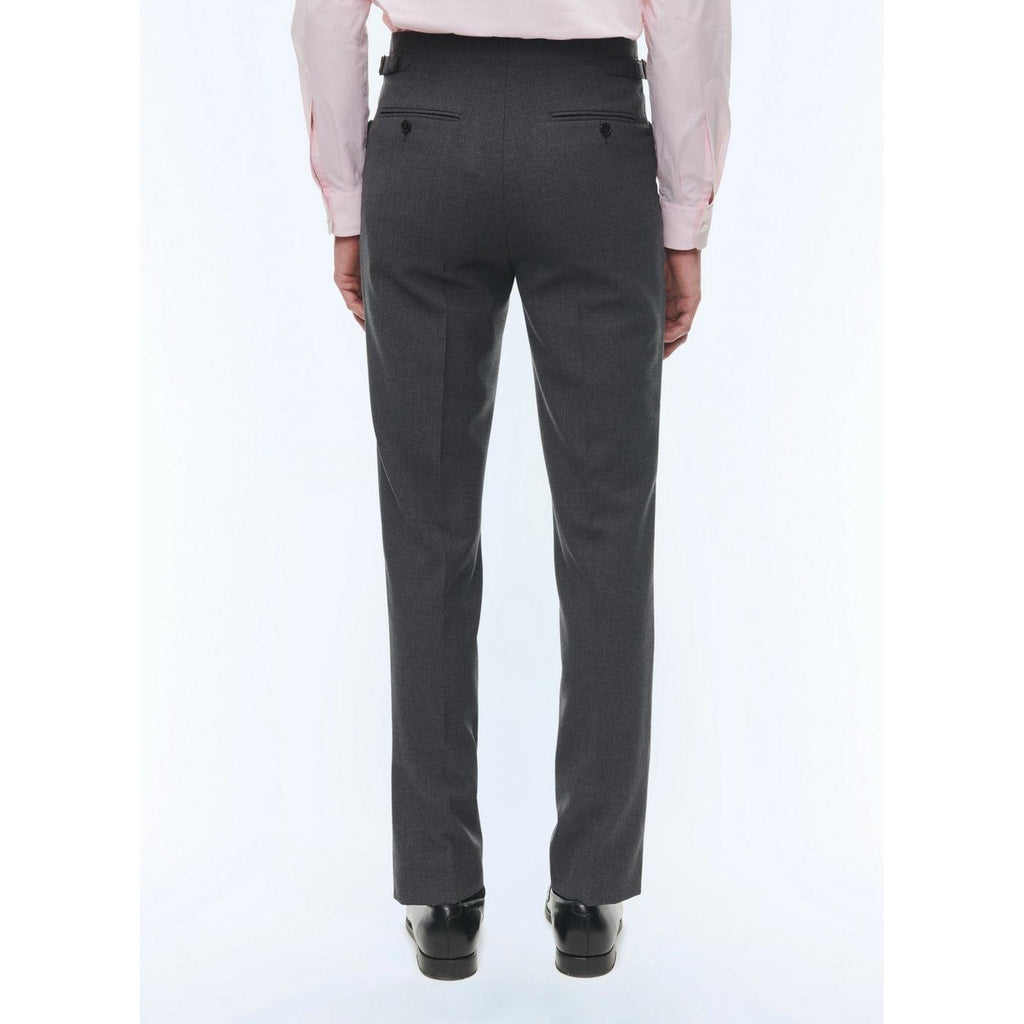 Pantalon Gris En Toile De Laine Fresco - Gris