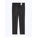 Pantalón Entallado de Lana Virgen - Negro - Rayas Irregulares
