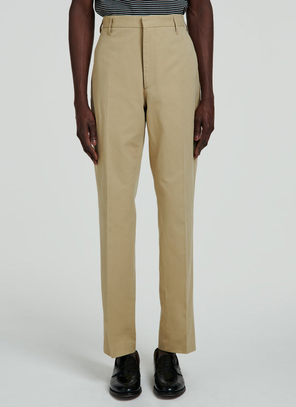 Fursac - Pantalón Chino Ancho De Gabardina De Algodón - Beige