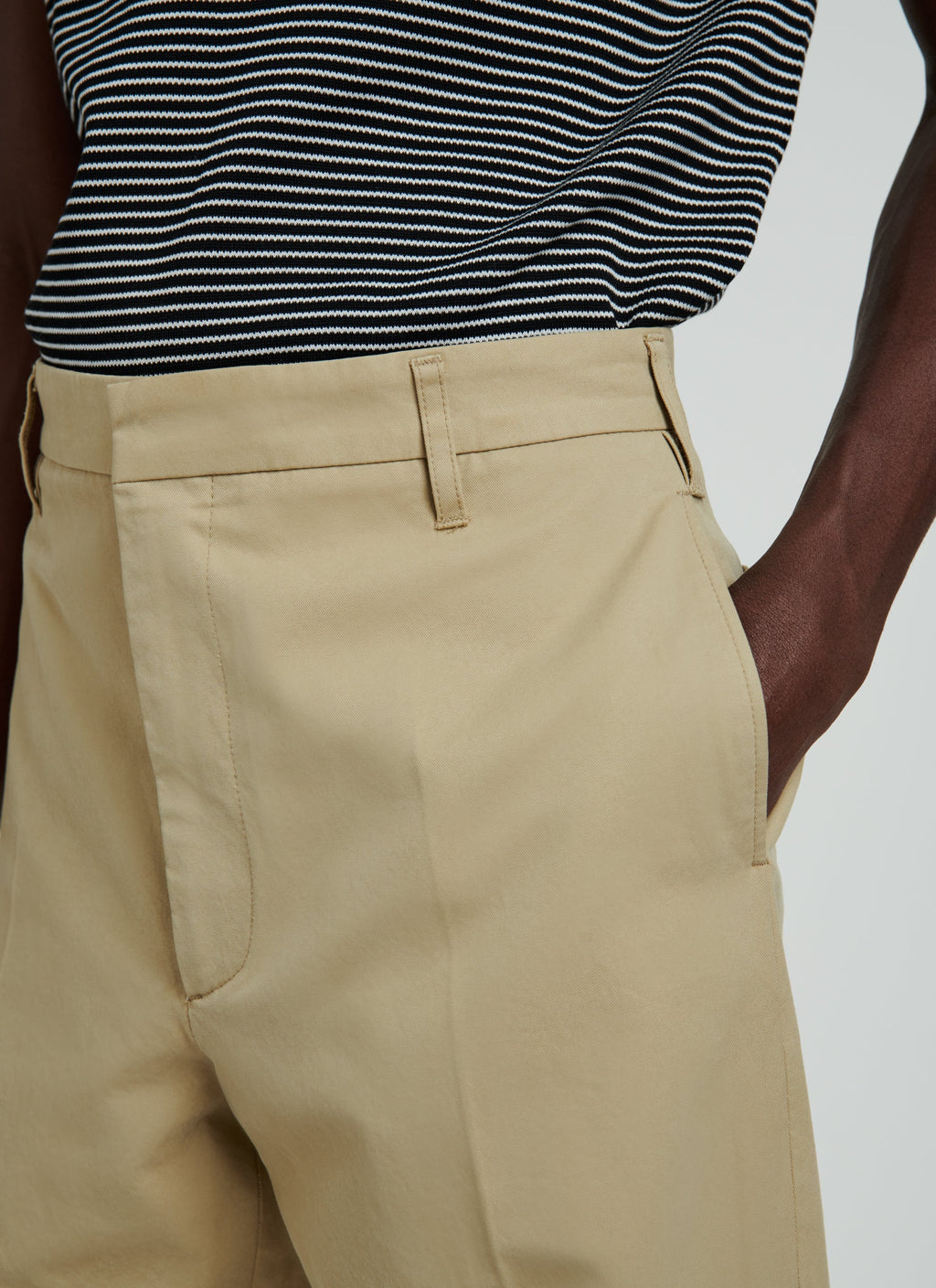 Fursac - Pantalón Chino Ancho De Gabardina De Algodón - Beige