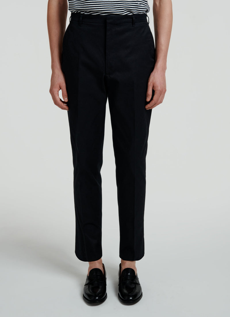 Fursac - Pantalón chino ancho de gabardina de algodón - Negro - Hombre