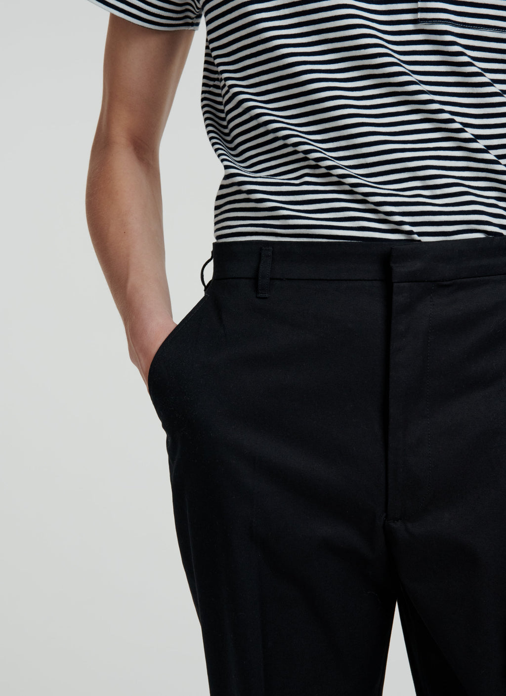 Fursac - Pantalón chino ancho de gabardina de algodón - Negro - Hombre