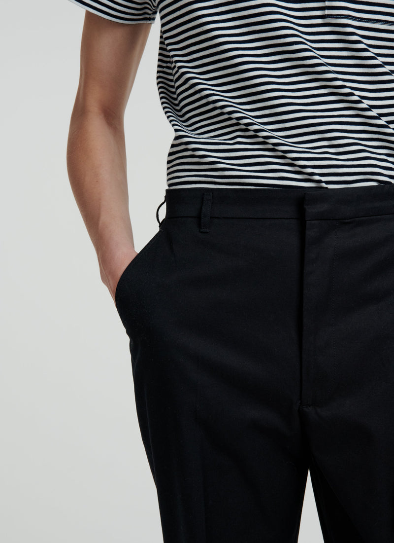 Fursac - Pantalón chino ancho de gabardina de algodón - Negro - Hombre