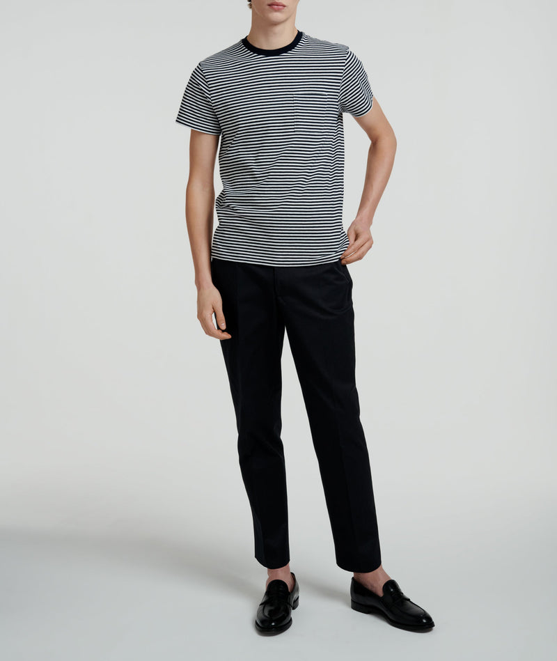 Fursac - Pantalón chino ancho de gabardina de algodón - Negro - Hombre