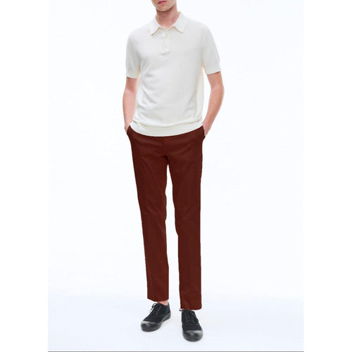 Pantalones Chinos Serge De Algodón - Ladrillo