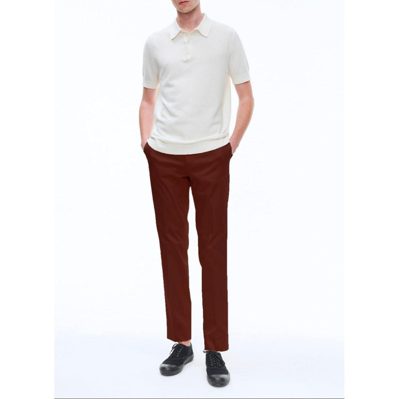 Cotton Serge Chino Pants - Brick