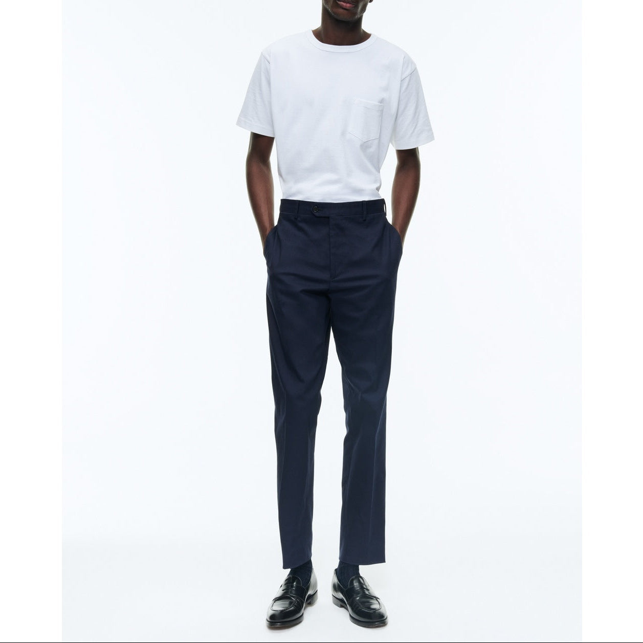 Fursac - Chino En Gabardine De Coton Bleu Marine - Bleu Marine