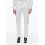 Pantalon 5 Poches En Serge De Coton - Blanc