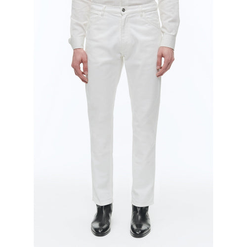 Pantalon 5 Poches En Serge De Coton - Blanc