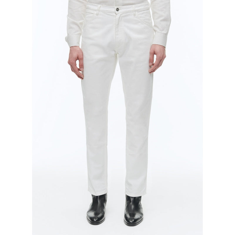 Pantalon 5 Poches En Serge De Coton - Blanc