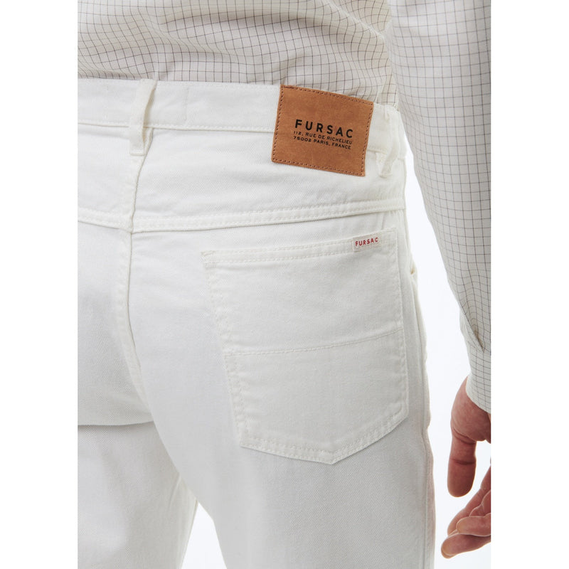 Pantalon 5 Poches En Serge De Coton - Blanc