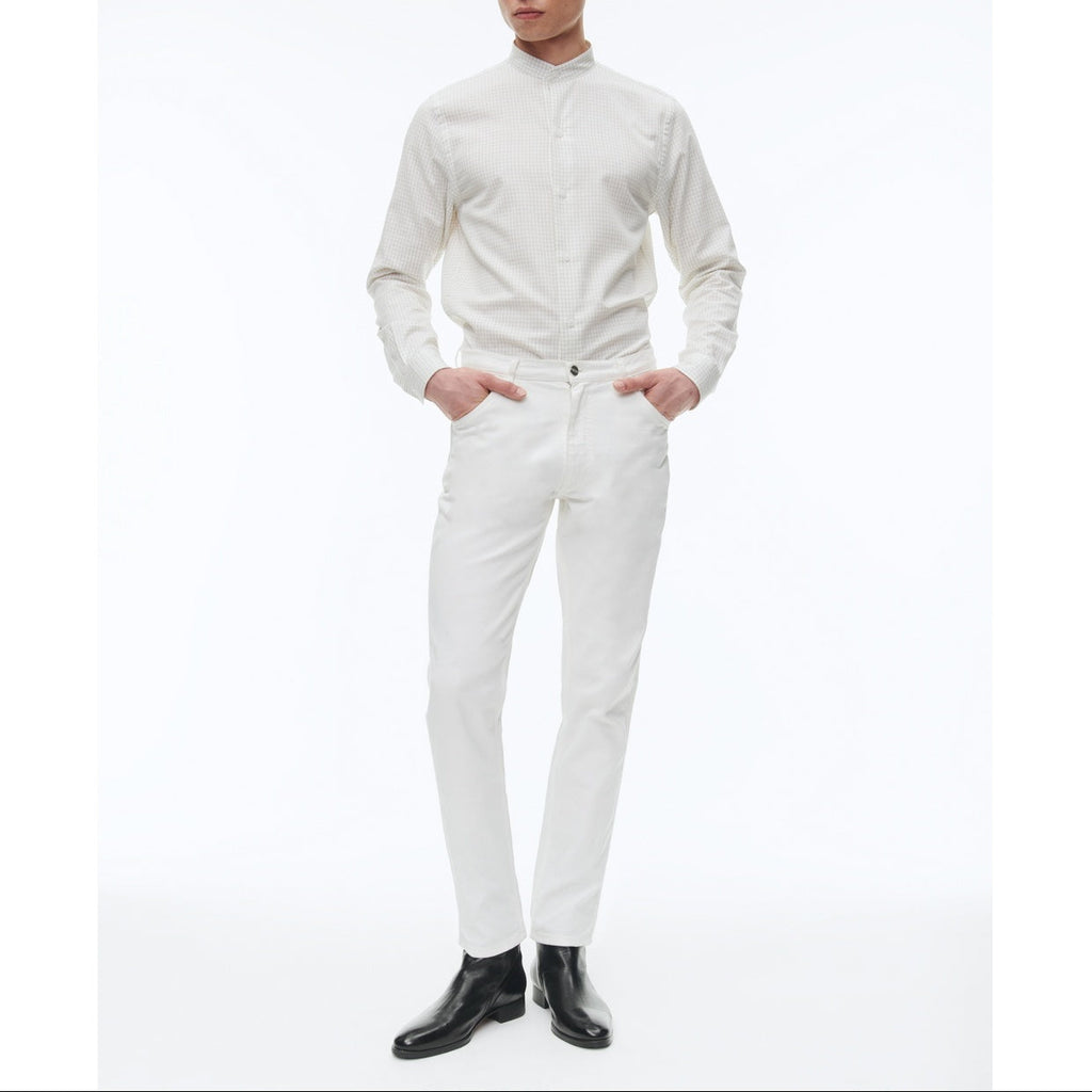 Pantalon 5 Poches En Serge De Coton - Blanc