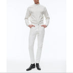 Pantalon 5 Poches En Serge De Coton - Blanc