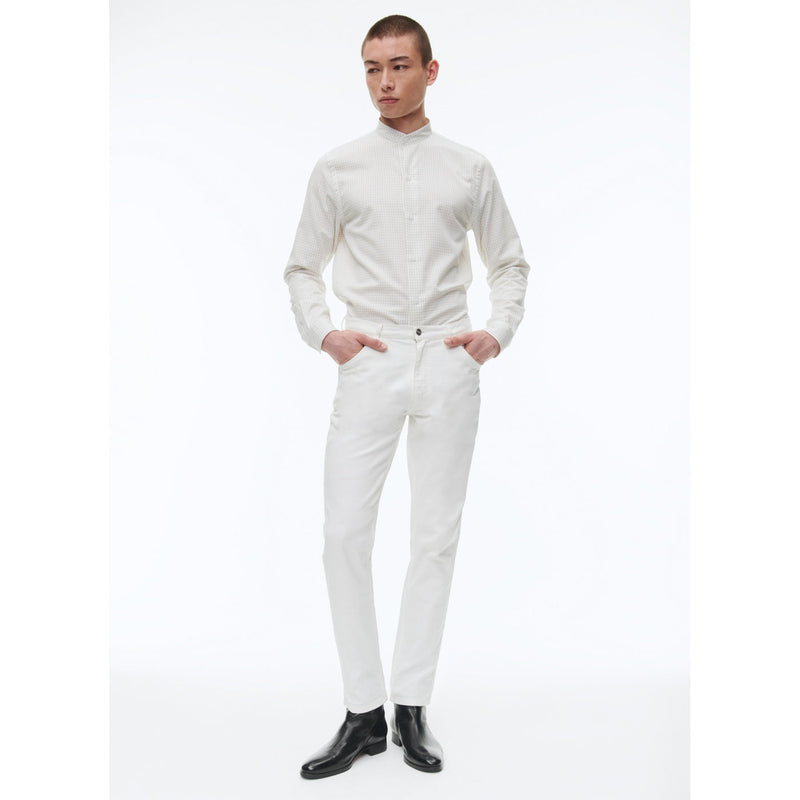 Pantalon 5 Poches En Serge De Coton - Blanc
