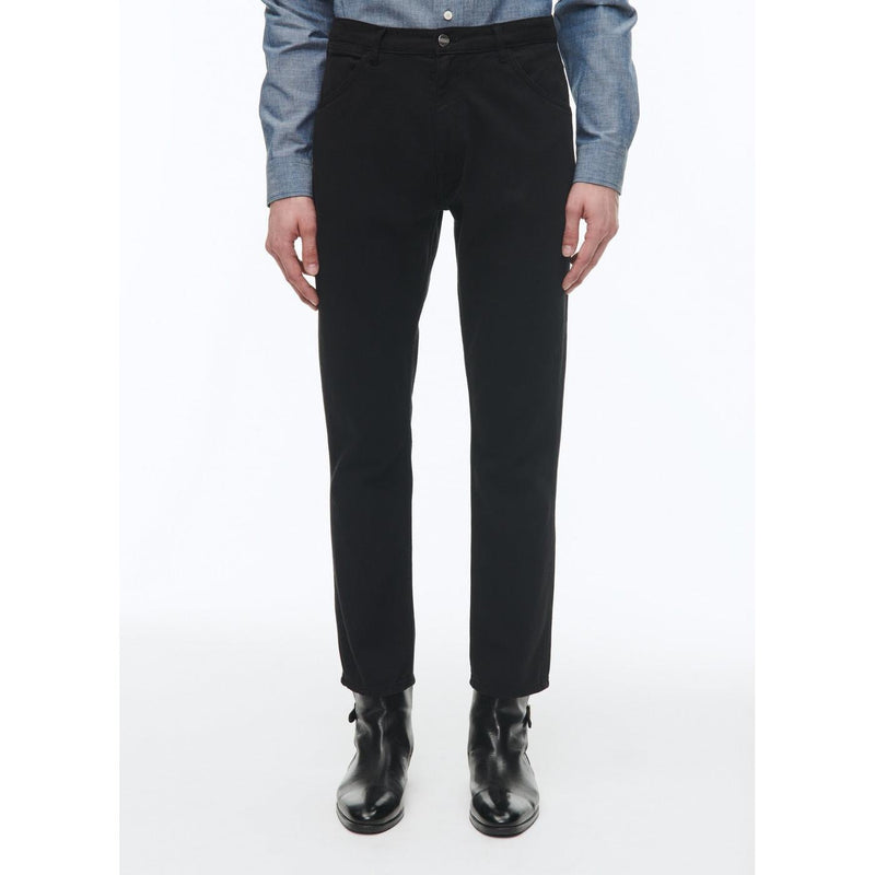 Pantalon 5 Poches En Serge De Coton Noir - Noir