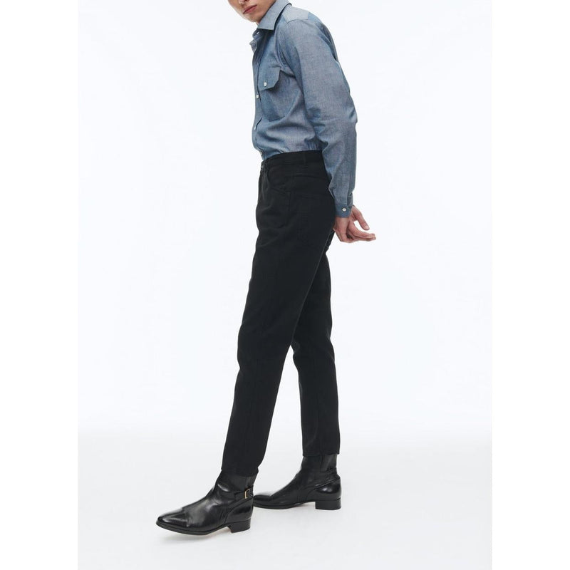 Pantalon 5 Poches En Serge De Coton Noir - Noir