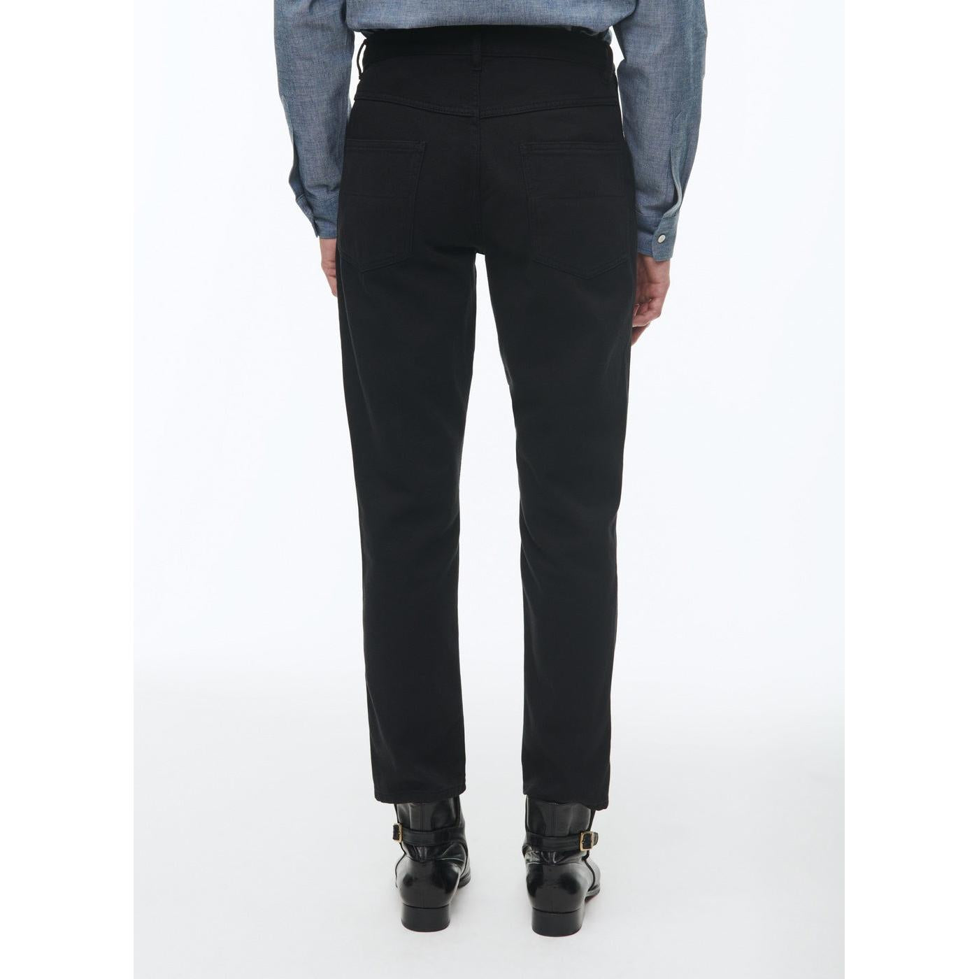 5-Pocket Trousers In Black Cotton Serge - Black