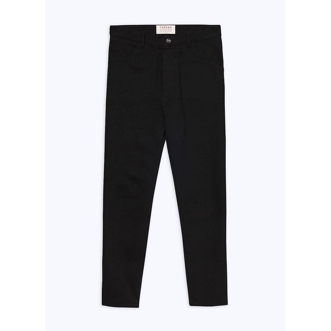 5-Pocket Trousers In Black Cotton Serge - Black