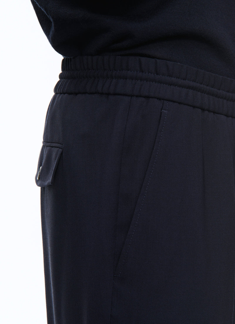 Fursac - Pantalón De Lona De Lana Elástica - Azul Carbón - Hombre