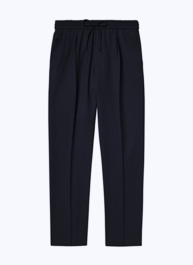 Fursac - Pantalón De Lona De Lana Elástica - Azul Carbón - Hombre