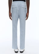 Fursac - Pantalón De Seersucker De Lana Elástica - Zafiro - Hombre