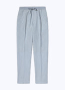 Fursac - Pantalón De Seersucker De Lana Elástica - Zafiro - Hombre