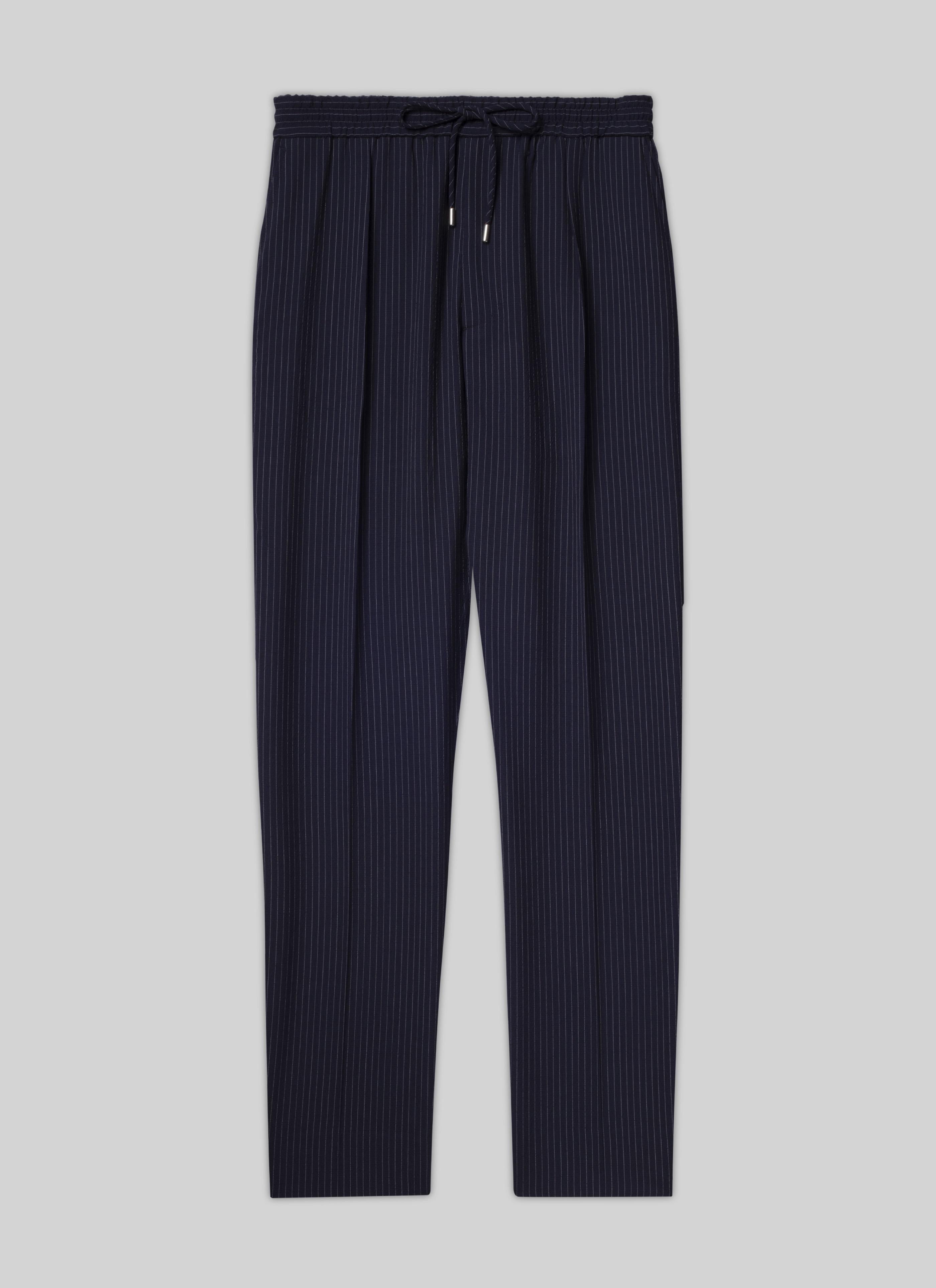 Fursac - Pantalón de Seersucker de Lana a Rayas - Carbón - Hombre