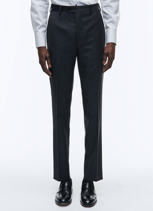 Fursac - Pantalon De Costume En Toile De Laine - Anthracite - Homme