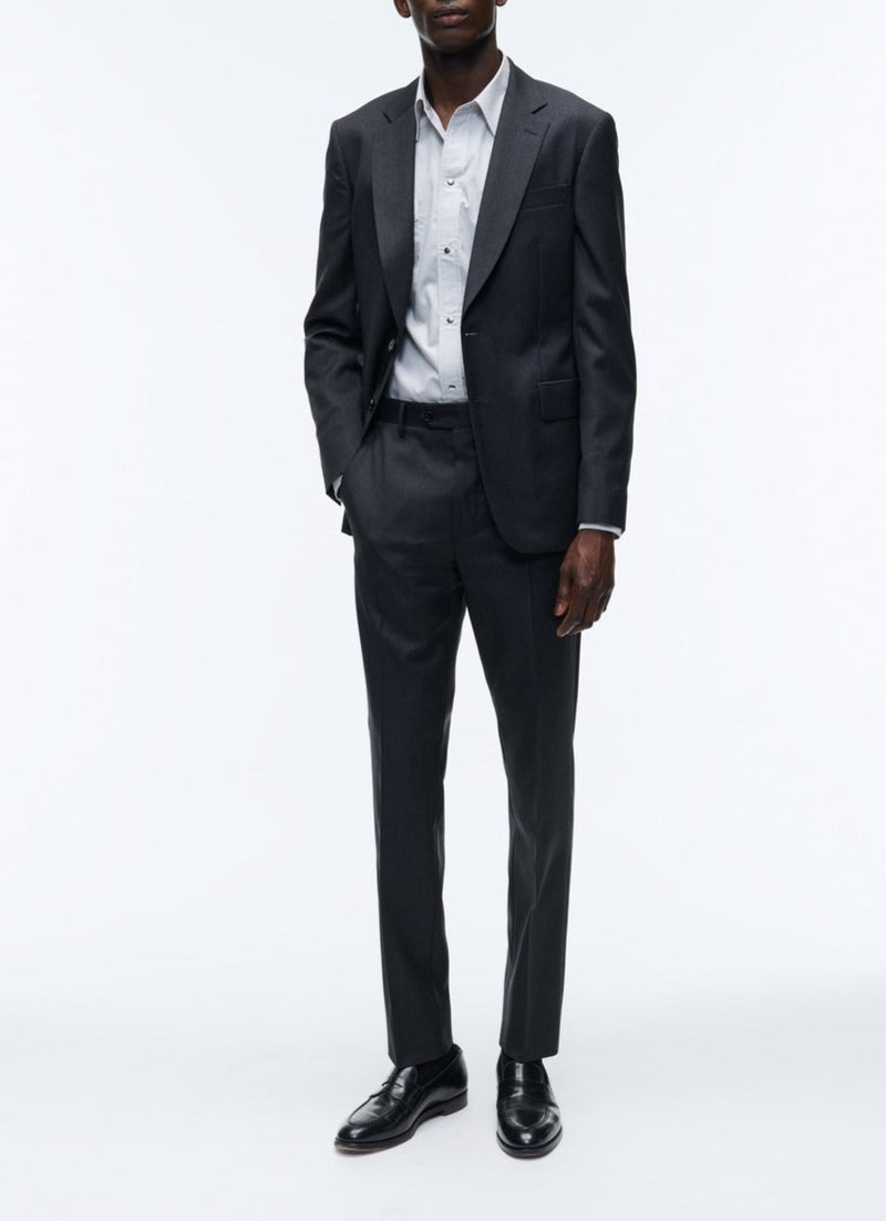 Fursac - Pantalon De Costume En Toile De Laine - Anthracite - Homme