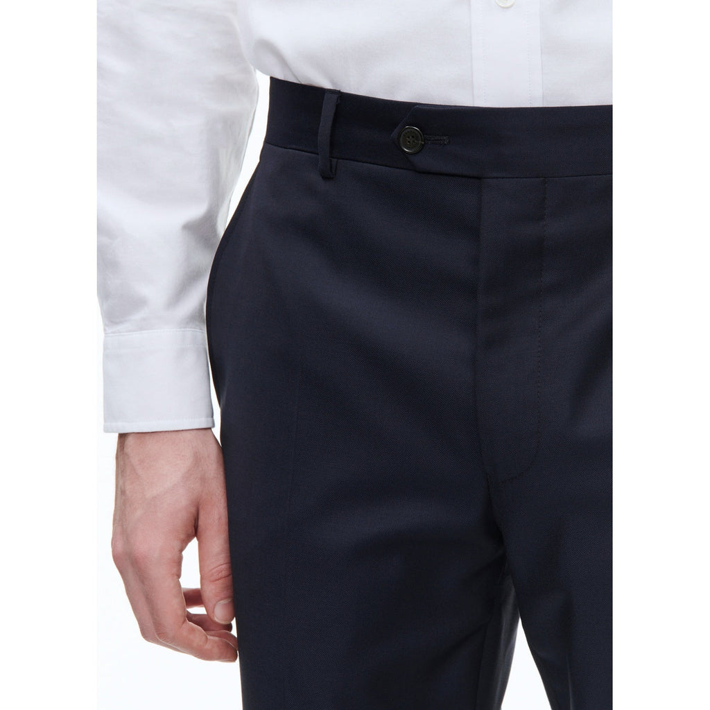 Pantalón de traje Serge liso azul marino - Carbón