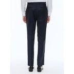 Pantalón de traje Serge liso azul marino - Carbón