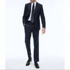 Pantalón de traje Serge liso azul marino - Carbón