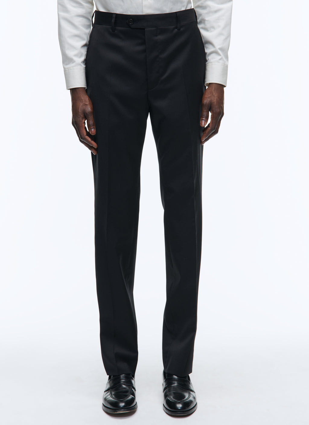 Pantalon De Costume En Serge Unie - Noir