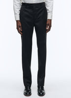 Pantalon De Costume En Serge Unie - Noir