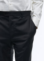 Pantalon De Costume En Serge Unie - Noir