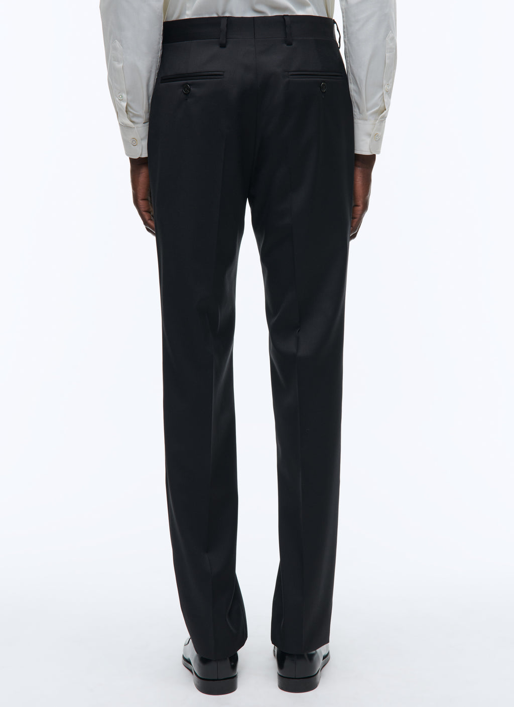 Pantalon De Costume En Serge Unie - Noir