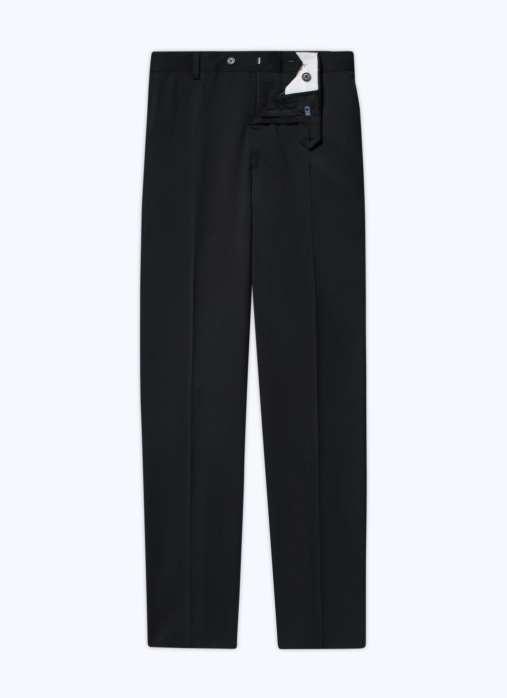 Pantalon De Costume En Serge Unie - Noir