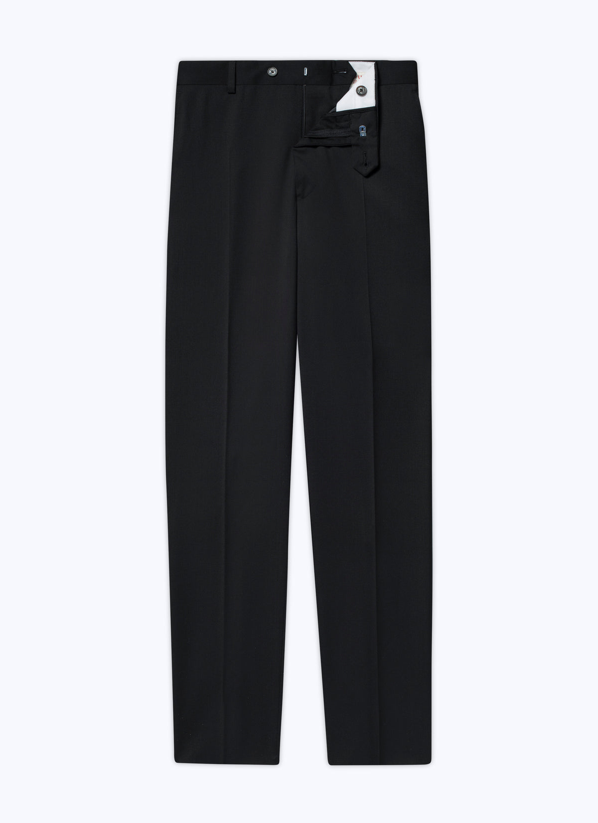 Pantalon De Costume En Serge Unie - Noir