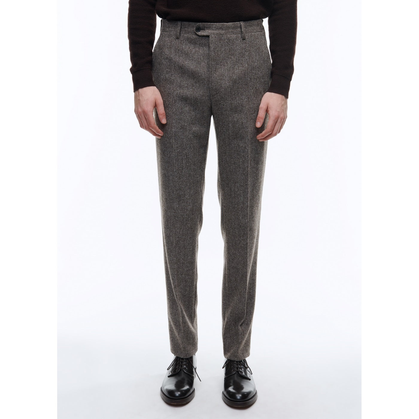 Fursac - Herringbone Carded Wool Trousers - Taupe