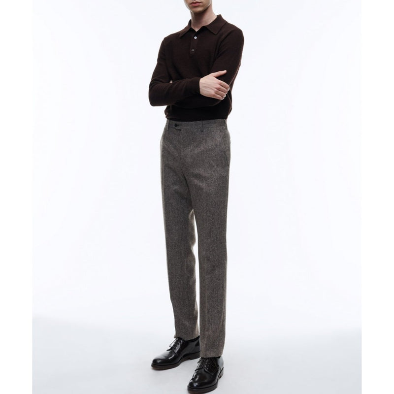 Fursac - Pantalón De Lana Cardada De Espiga - Taupe