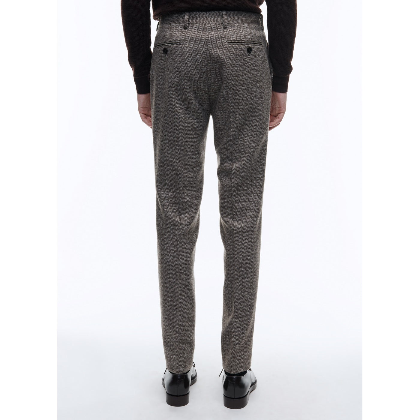 Fursac - Herringbone Carded Wool Trousers - Taupe