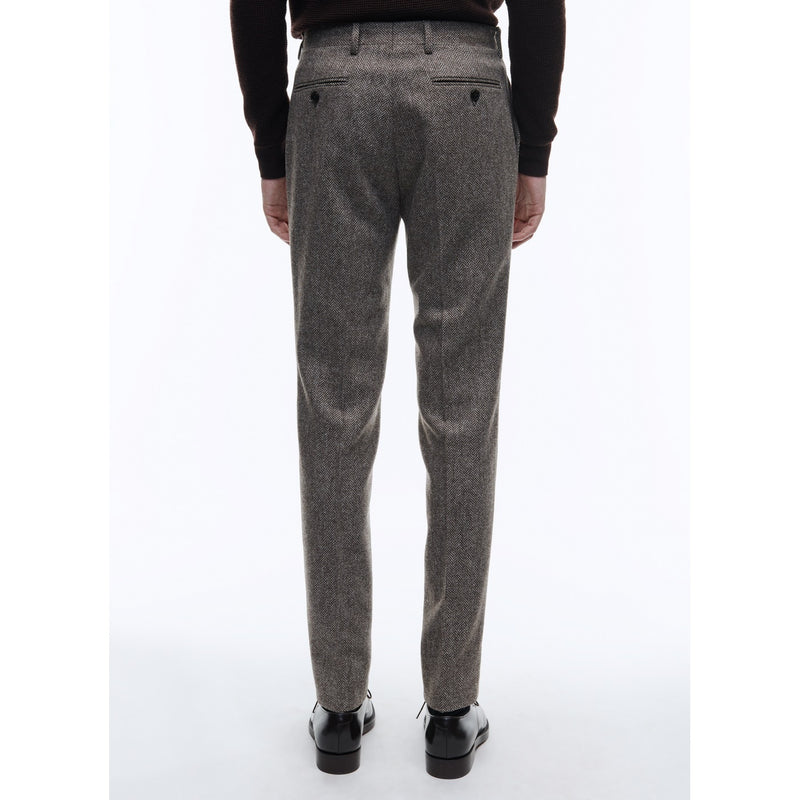 Fursac - Taupe Wool Carded Herringbone Trousers - Taupe