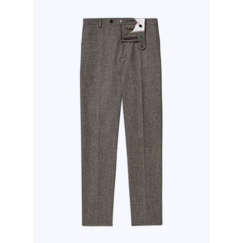 Fursac - Pantalón De Lana Cardada De Espiga - Taupe