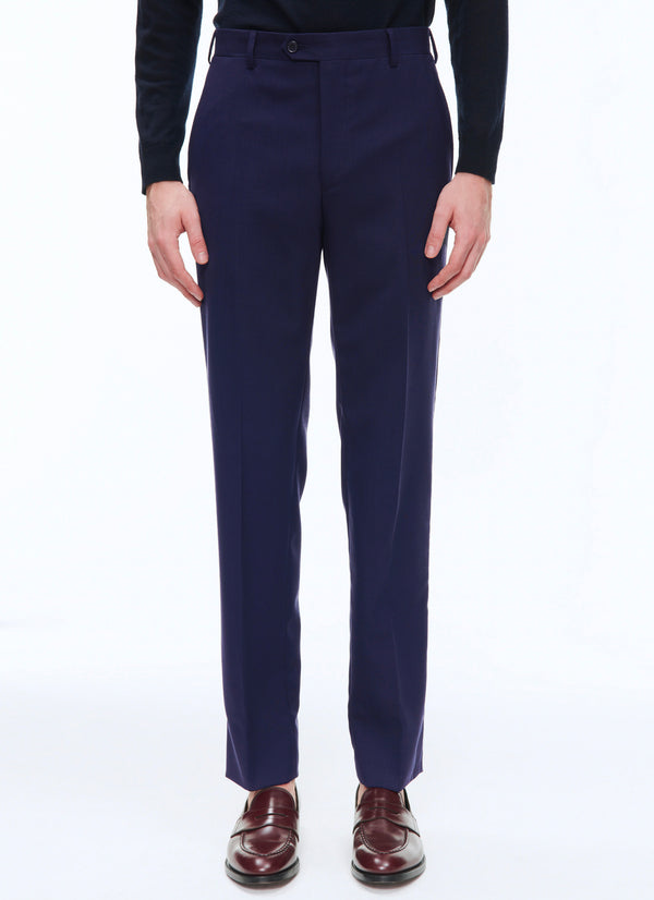 I-Travel Plain Serge Suit Trousers - Charcoal