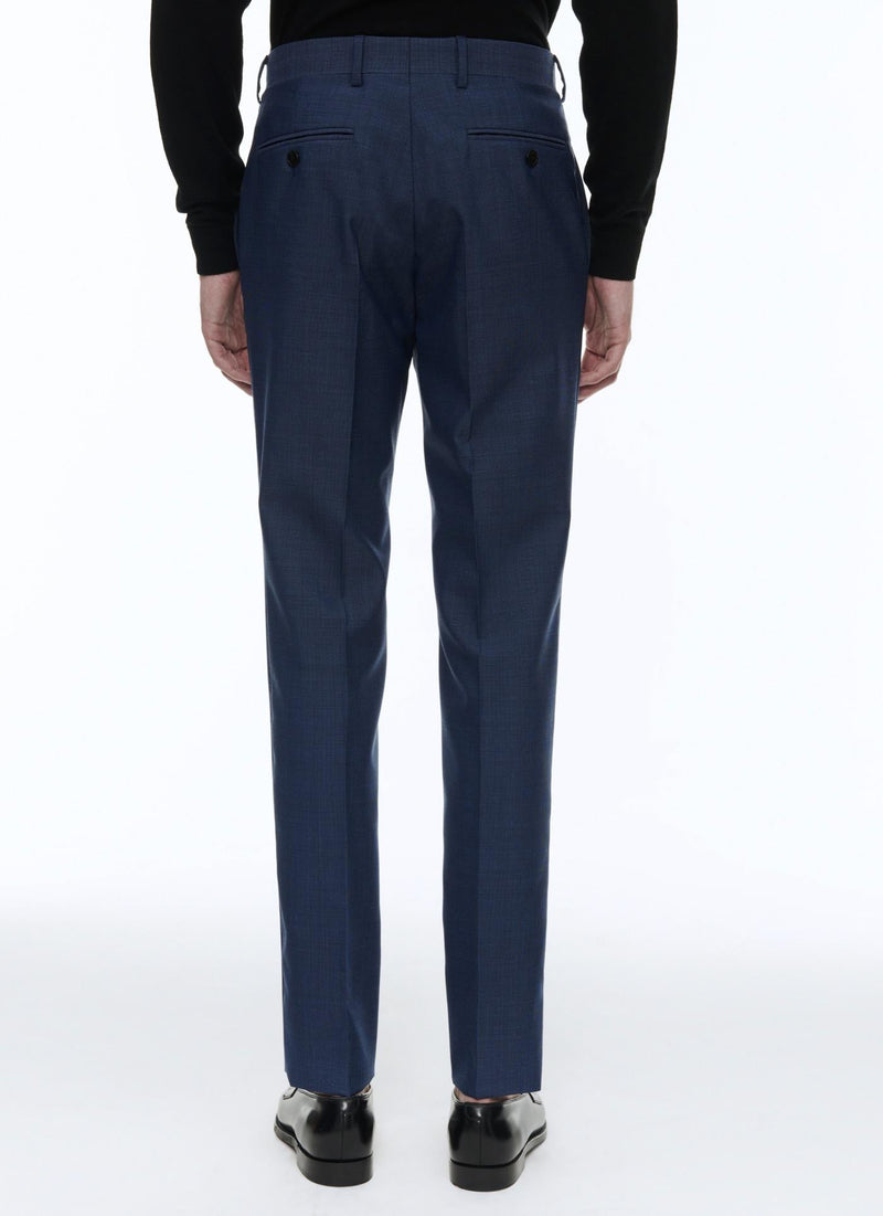 Fursac - Pantalón De Traje De Lana Azul Con Microdiseño - Zafiro - Hombre