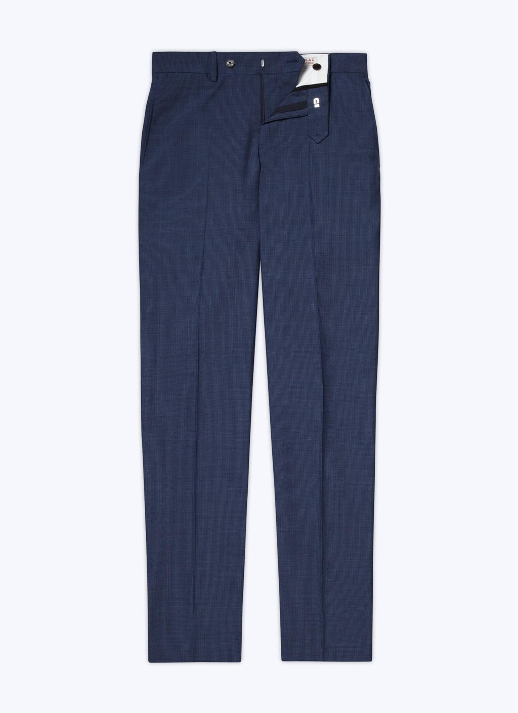 Fursac - Pantalón De Traje De Lana Azul Con Microdiseño - Zafiro - Hombre