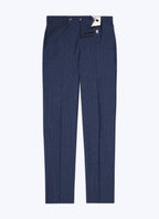 Fursac - Pantalón De Traje De Lana Azul Con Microdiseño - Zafiro - Hombre