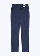 Fursac - Pantalón De Traje De Lana Azul Con Microdiseño - Zafiro - Hombre