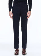 Fursac - Pantalón de traje en lona de lana - Azul carbón - Hombre