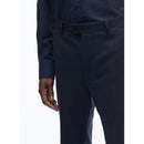 Pantalon En Flanelle De Laine Armurée - Marine